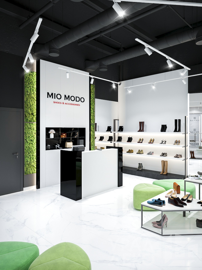 Дизайн интерьера магазина «MIO MODO» в ТРЦ «Пассаж»